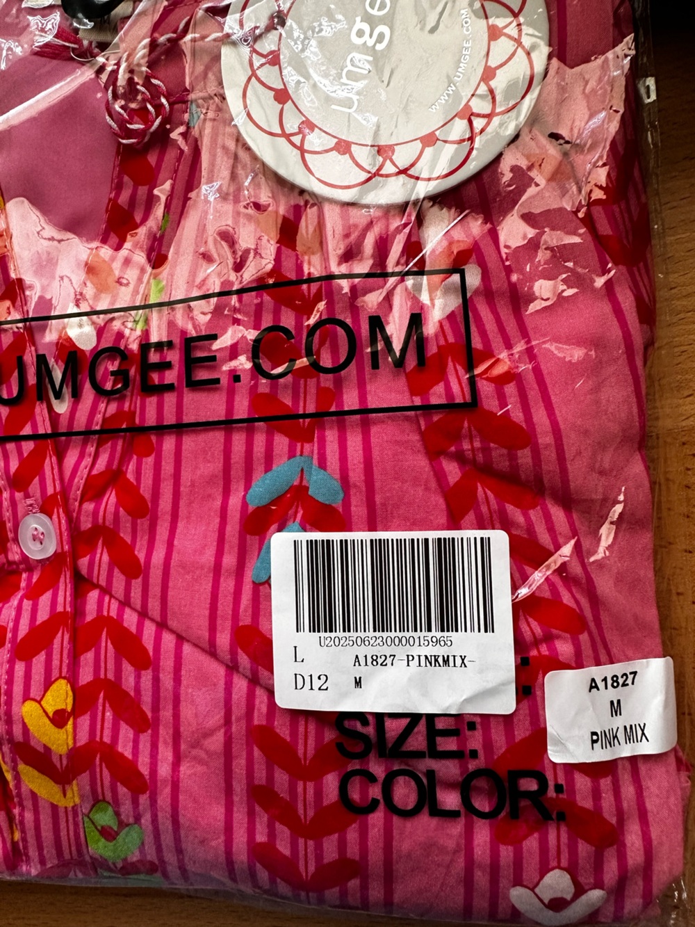 Umgee Hot Pink Geometric Boho Mini Dress with Tie Waist - Picture 6 of 7
